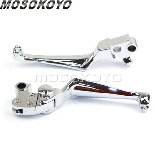 MD-Chrome รถจักรยานยนต์กะโหลกมือเบรกปรับคลัทช์คันโยกสำหรับ H Arley S Portster 883/48 Fat Boy 1996-13 Dyna ถนนไขมันบ๊อบ F