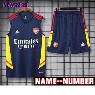 เสื้อกีฬาแขนสั้น ลายทีมชาติฟุตบอล Arsenal สีฟ้า ฤดูกาล 2022-23 ชุดเยือน s-2xl พร้อมส่ง เลือกลายได้