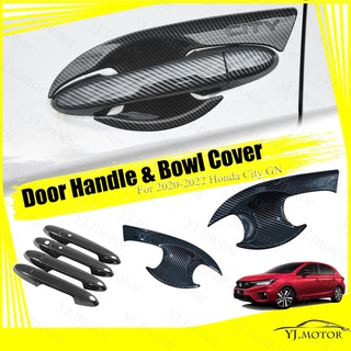 ฝาครอบมือจับประตู คาร์บอนไฟเบอร์ สําหรับ Honda City GN ปี 2020-2022 Door Bowl Cover