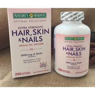 Natures Bounty Hair Skin and Nails 250เม็ด บำรุงผม เล็บ ผิว