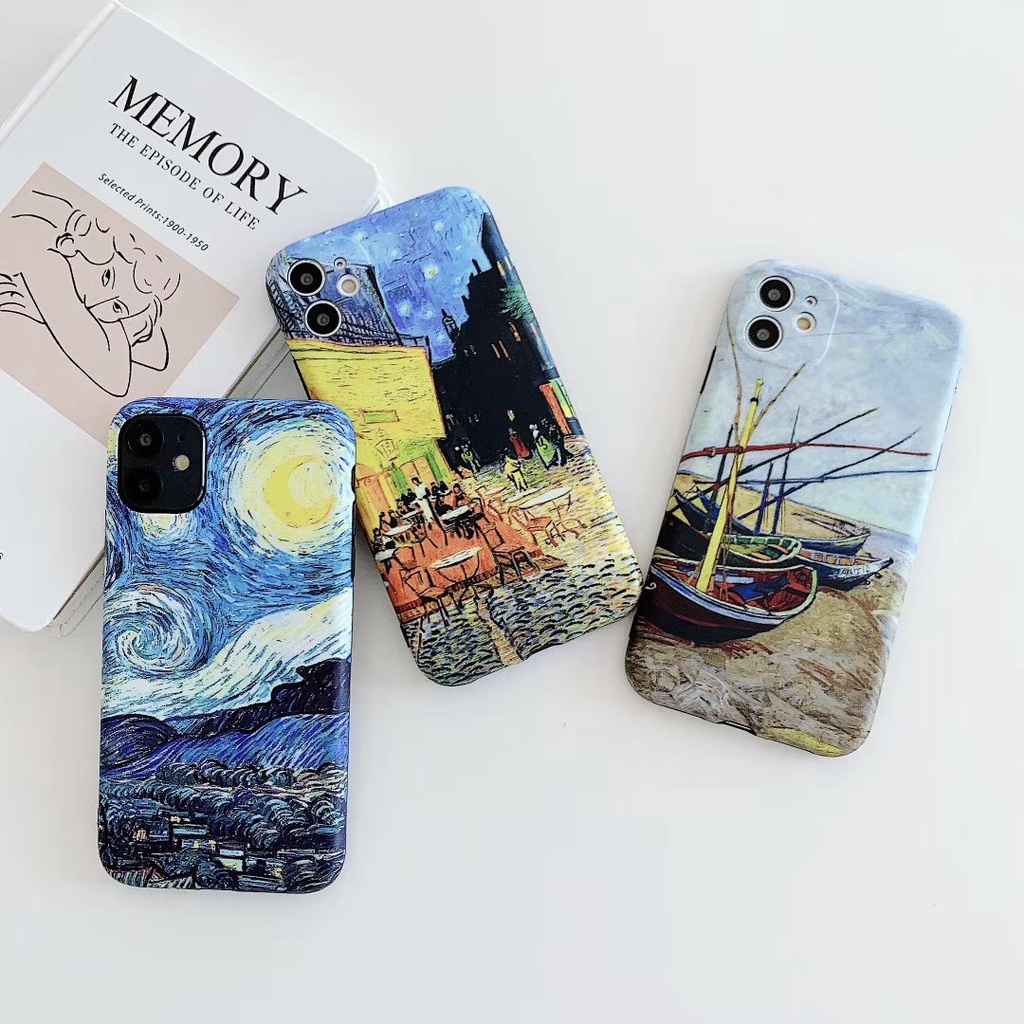 เคสโทรศัพท์มือถือ ลายภาพวาดสีน้ํามัน Van Gogh สําหรับ Apple iPhone7Plus 8plus X XSMAX 11 12 13 Pro Max
