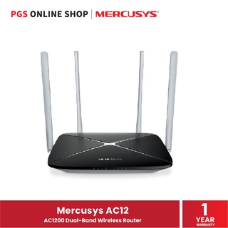 Mercusys AC12 (ไวร์เลสเร้าเตอร์) AC1200 Dual-Band Wireless Router