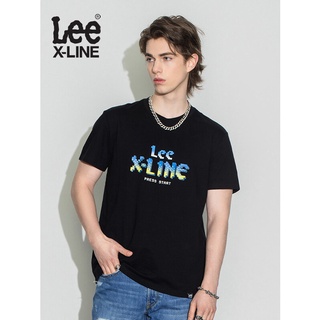 สินค้าใหม่ LeeXLINE 2022 ฤดูใบไม้ผลิและฤดูร้อนผลิตภัณฑ์ใหม่รุ่นมาตรฐานพิมพ์รอบคอ multicolor เสื้อยืดแขนสั้นผู้ชาย LMT000