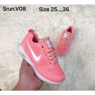 🐷🐷รองเท้าผ้าใบเด็กไนกี้สีชมพู/ส้ม 🔥🐨🐰 SIZE.25-36 รองเท้านุ่ม  พร้อมส่ง🚀