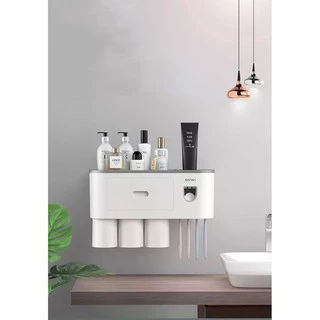 ECOCO ชุดที่เก็บแปรงสีฟันพร้อมแก้วน้ำ ติดผนัง 1-3แก้ว