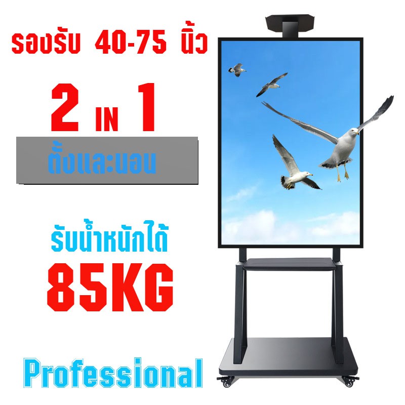 ขาตั้งทีวี รองรับทีวี 40-75 นิ้ว 2 IN 1 ตั้งและนอนในตัวเดียว (TV stand size 40-75 inches MD185 )