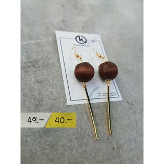 Wooden Boho Earrings ต่างหูลูกปัดไม้ สไตล์โบฮีเมียน