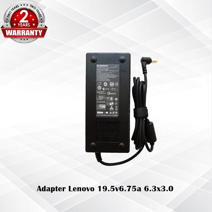 Adapter Lenovo 19.5v6.75a *6.3x3.0* / อะแดปเตอร์ เลโนโว่ 19.5v6.75a *6.3x3.0* แถมฟรีสายไฟ AC *ประกัน