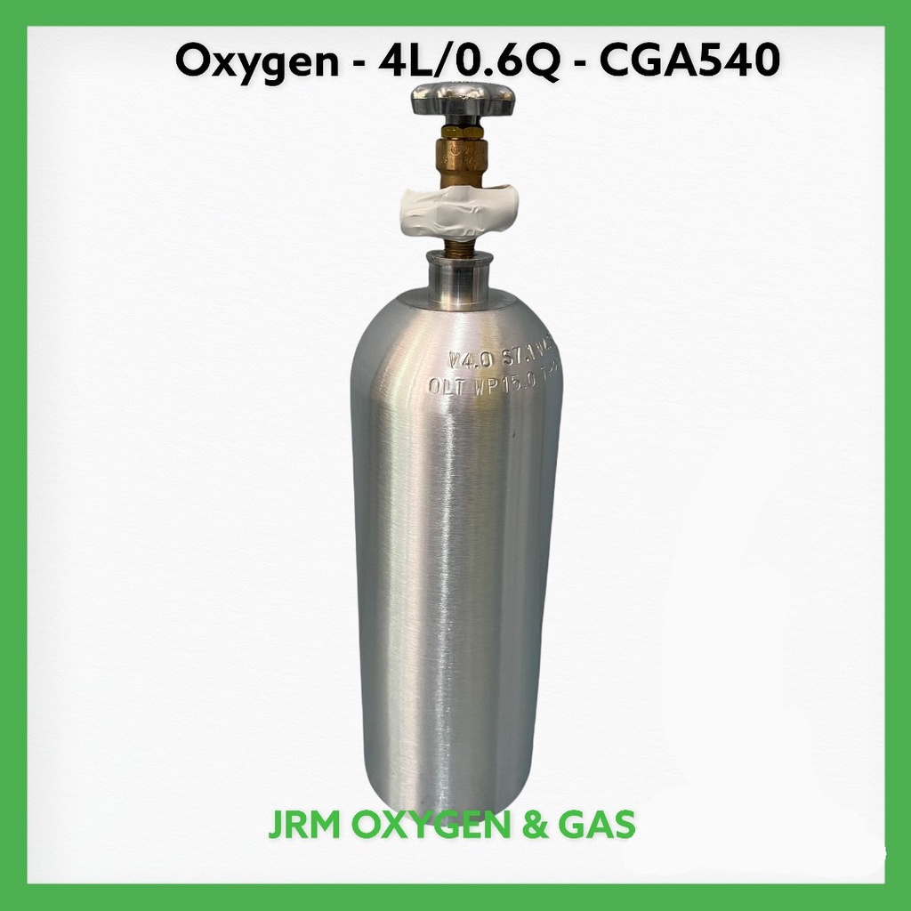 4L ถังอลูมิเนียม พร้อมอ๊อกซิเจน งานเชื่อมอ๊อก อ๊อกเลี้ยงปลา อ๊อกซิเจนเพื่อสุขภาพ O2-CGA540