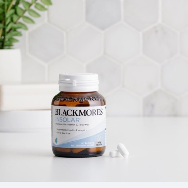 ส่งฟรี Blackmores Insolar 60 Tablets วิตามินบี 3 B3 nicotinamide บำรุงผิว  กันแดด ฝ้า กระ vitamin b3 blackmore แบล็คมอล | Shopee Thailand