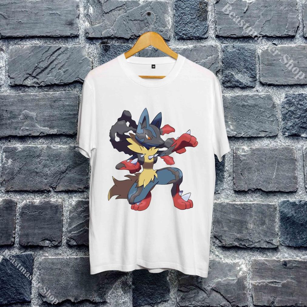 เสื้อ Lucario Unisex - เสื้อยืด Lucario Mega - Unisex Lucario บุคลิกภาพ - LCR-002