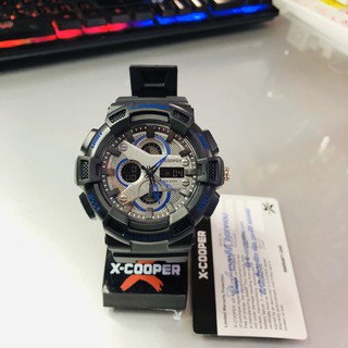 X-cooper แท้100% นาฬิกาข้อมือ ชาย สายยาง รุ่น CP-8012 GQ ดำน้ำเงิน