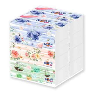 🔥แนะนำ!! เทนเดอร์ กระดาษเช็ดหน้า ลายดอกไม้ บรรจุ 225 แผ่น แพ็ค 6 ห่อ Tendre Soft Box Facial Tissue Flower 225 Sheets x 6