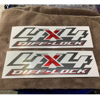 4x4 DIFF  LOCK NEW ISUZU V Cross sticker สติกเกอร์ สะท้อนแสง สีเทา สีแดง ติด ข้างรถ ท้าย  1 คู่ เหมือน แท้ ศุนย์