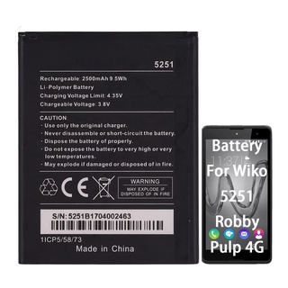 แบตเตอรี่ Battery WIKO Robby / Jerry 2 / Jerry 3 / Sunny 4 Plus / Y60 รับประกัน 6 เดือน