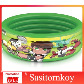 Sasitornkoy เบ็นเท็น สระว่ายน้ำ 4 ลอน กันลื่น ขนาด 5 ฟุต(150x40 Cm.)  สระว่ายน้ำเด็กสระน้ำขอบตั้ง  สระน้ำเป่าลมทรงสุง