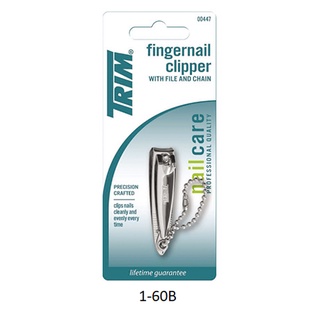 Trim 1-60B กรรไกรตัดเล็บมีห่วง Fingernail clipper file with chain ตัดเล็บคม พกพาง่ายพร้อม มีสร้อย