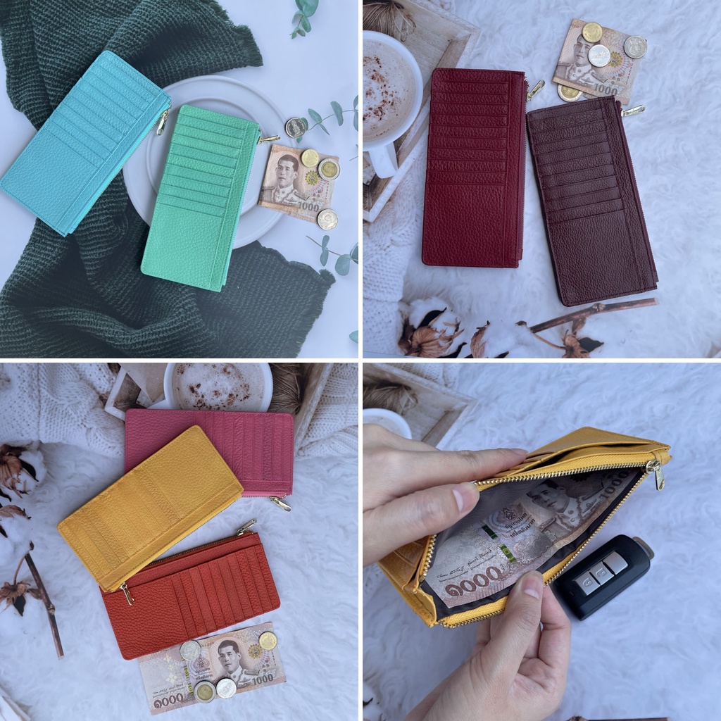 🎀 กระเป๋าสตางค์หนังวัวแท้ 🎉 Wallet  กระเป๋าบัตร Card Holder S8-87