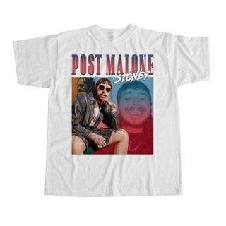 เสื้อยืดลายกราฟฟิก post malone สีขาว