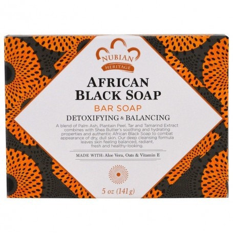 +พร้อมส่ง+ สบู่ดำ Nubian Heritage African Black Soap Bar 5 oz (142 g)