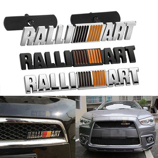 โลหะ 3D Ralliart Chrome รถยนต์กระจังหน้าสติ๊กเกอร์ตราสัญลักษณ์ตราสำหรับมิตซูบิชิ