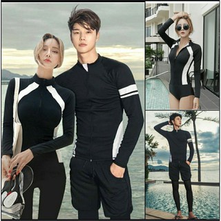 พร้อมส่ง👙 ชุดว่ายน้ำกัน UV เซ็ตคู่ ( M-3XL)