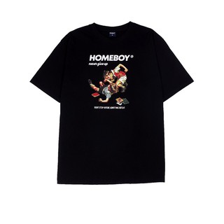 ผ้าฝ้ายแท้HOMEBOY.V HB.NEVER.GIVE.UP เสื้อยืดทรงโอเวอร์ไซส์S-3XL