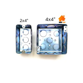 บล็อกฝังเหล็ก 2x4, 4x4 นิ้ว บ๊อกเหล็ก สำหรับฝังพนังปูน จุดเชื่อมต่อสายไฟ หรือติดตั้งปลั๊กสวิทซ์