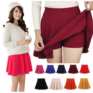 พร้อมส่ง กระโปรงสั้น/ ซับกางเกง / Colorful Pleated Skirt