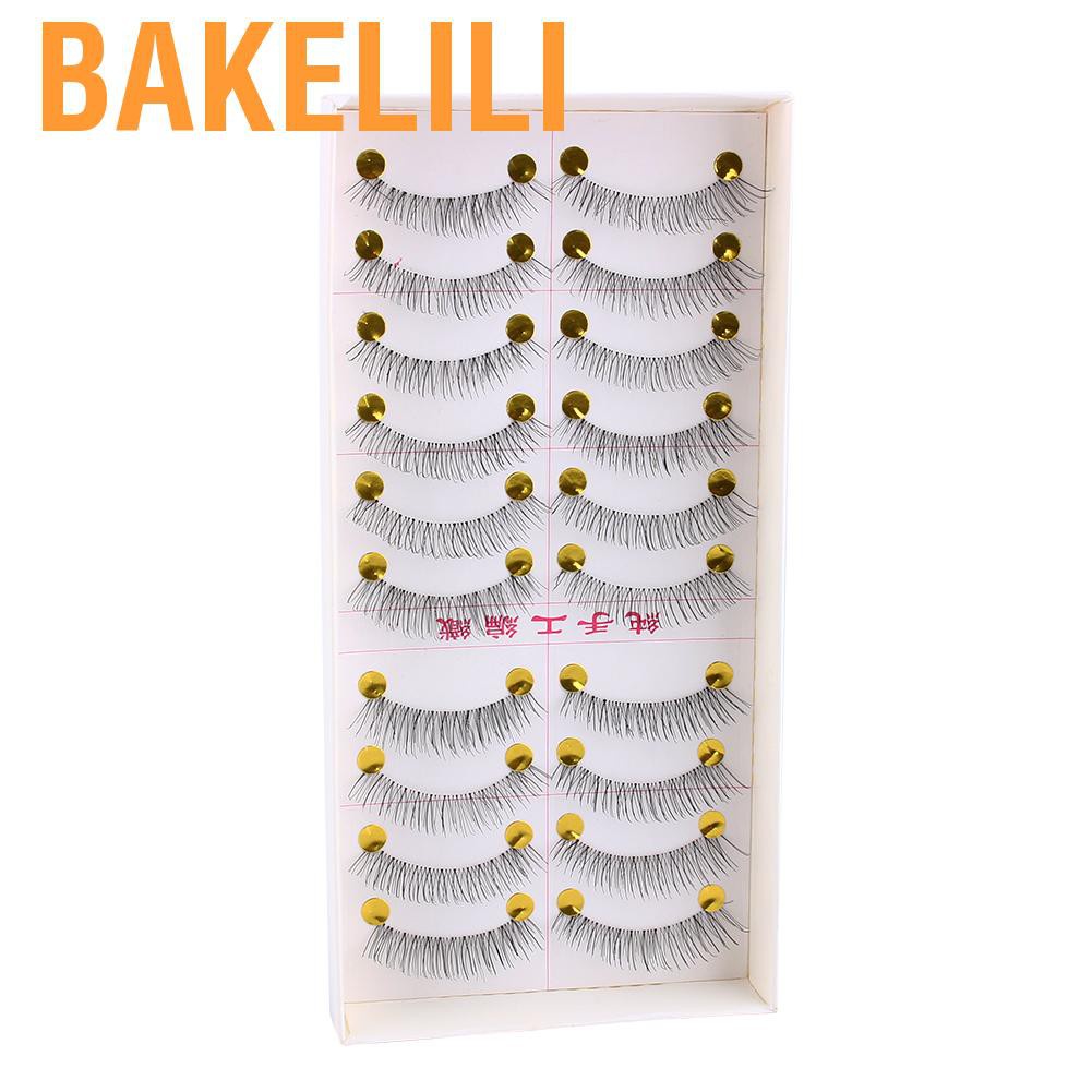 HYP 10 Pairs Makeup Handmade Natural Long False Eyelashes Eye Lashes ...