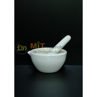 529.303 Pestle &amp; Mortar, Porcelain 75MM 100MM  150MM 1150 C (GLASSCO) โกร่งบดยาเซรามิก พร้อมที่บด