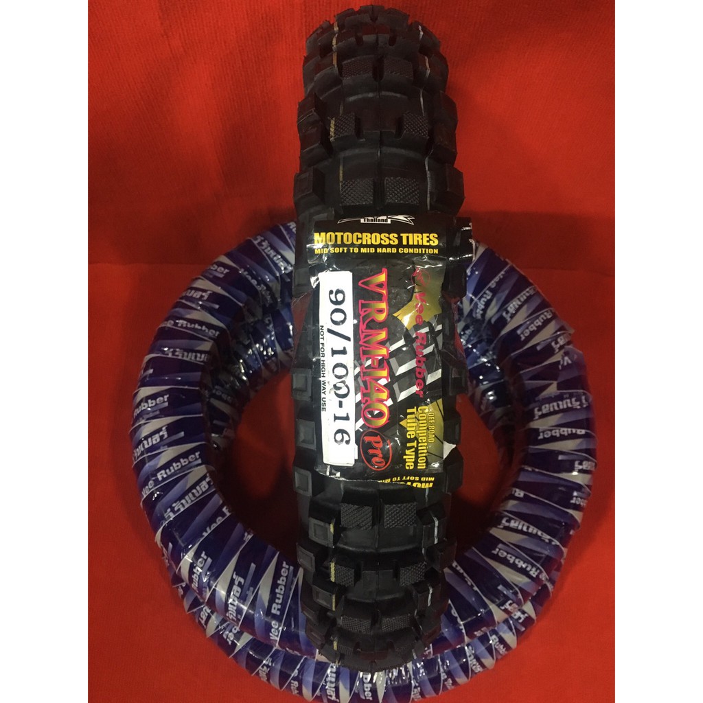 ยางวิบาก ล้อหลัง ยี่ห้อ Vee rubber ขนาด 90/100-16 รุ่น Vrm-140 ยางใหม่ ผลิตไทย