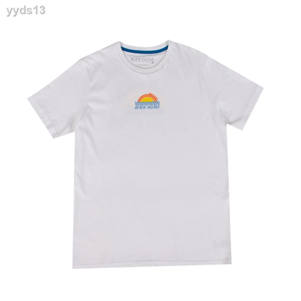 ▫BODY GLOVE Unisex Graphic Tee Cotton T-Shirt เสื้อยืด สีขาว-00