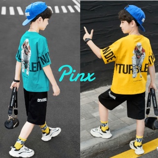 Pinx💖พร้อมส่ง💖ผ้าฝ้าย 100% เสื้อผ้าแฟชั่นเด็ก เสื้อผ้าเด็กผู้ชาย เสื้อผ้าเด็ก ฤดูร้อน เด็ก เสื้อผ้าเด็กโต  ฤดูร้อน