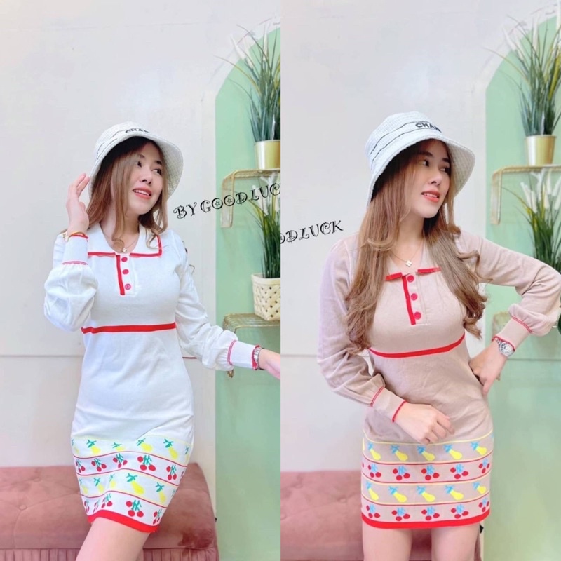 SpinnyHouse มินิเดรส ผ้าไหมพรมKoreaสุดๆ ขายดีมาก เนื้อไหมพรมนิ่มมากงานนำเข้า กระถิน camera H403B