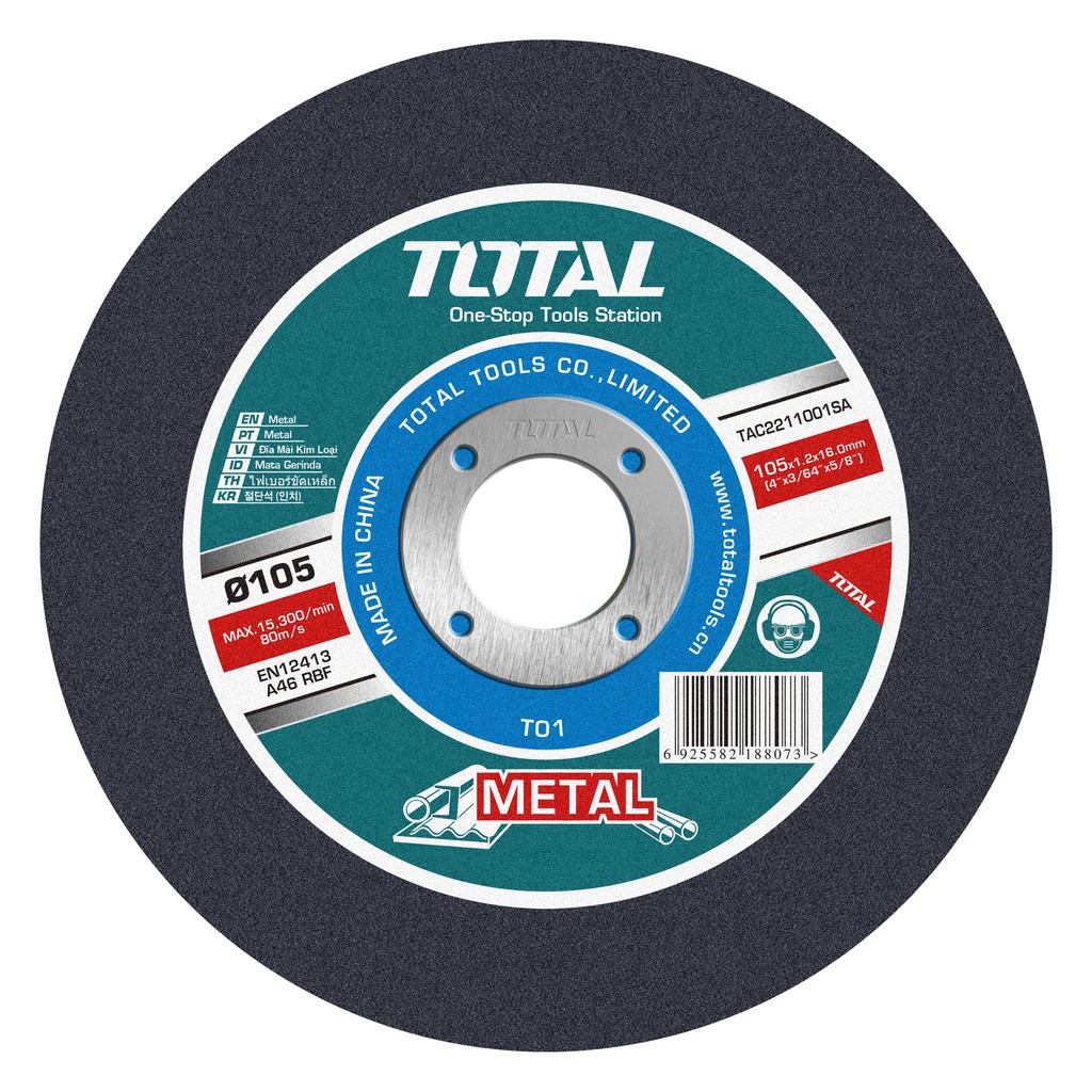 TOTAL ใบไฟเบอร์ตัดเหล็ก 4"x1.2mm รุ่น TAC2211001SA รูปที่ 2