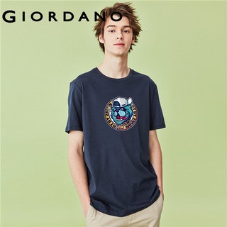 Giordano Men เสื้อยืด แขนสั้นคอกลม ผ้าฝ้าย100% สกรีนลวดลายstreet ZMON Series Free Shipping 91099768 BCFA