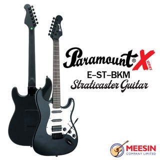 Paramount กีตาร์ไฟฟ้า HSS ทรง Stratocaster สีดำด้าน - EST-BKM ***ใช้สาย D’addario EXP***