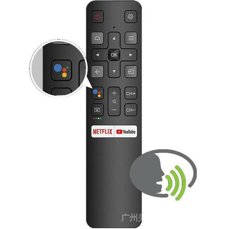 ใหม่ RC802V FNR1 สําหรับ TCL Voice TV รีโมทคอนโทรล Netflix YouTube 75S434
