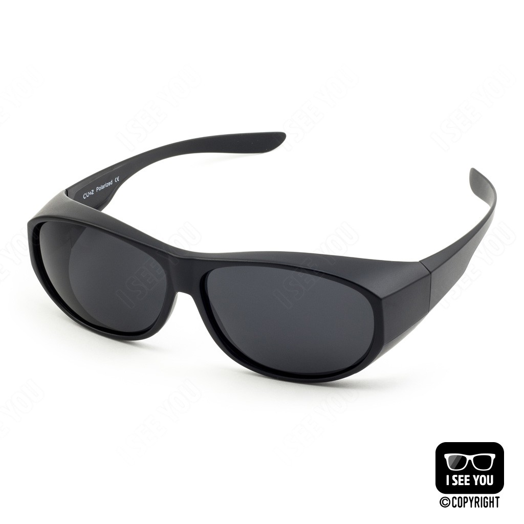 แว่นครอบกันแดดแบบสวมทับแว่นสายตา CU2 Fit Over Polarized 018 Black/Gray