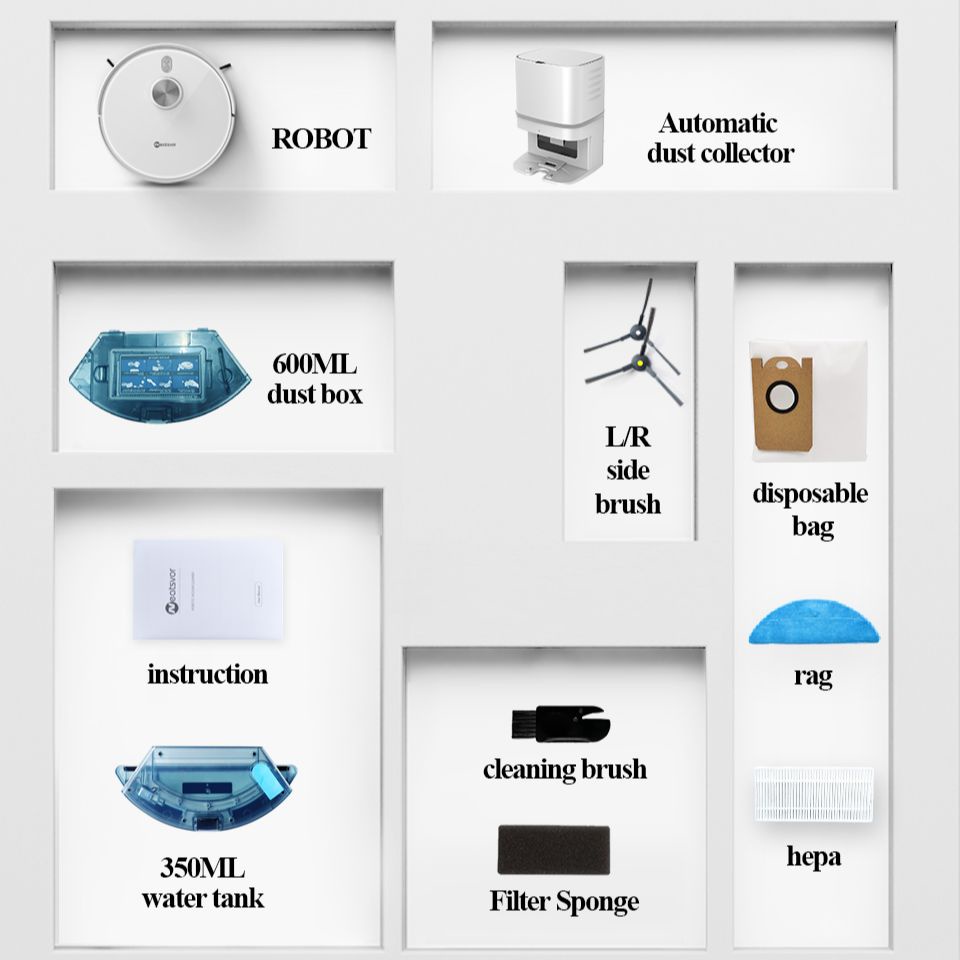 Sac à Poussière Compatible Avec Les Sacs à Poussière For Aspirateur Robot NEATSVOR S600, Pièces Et Accessoires De Grande Capacité (Color : 4PCS Dust Bag