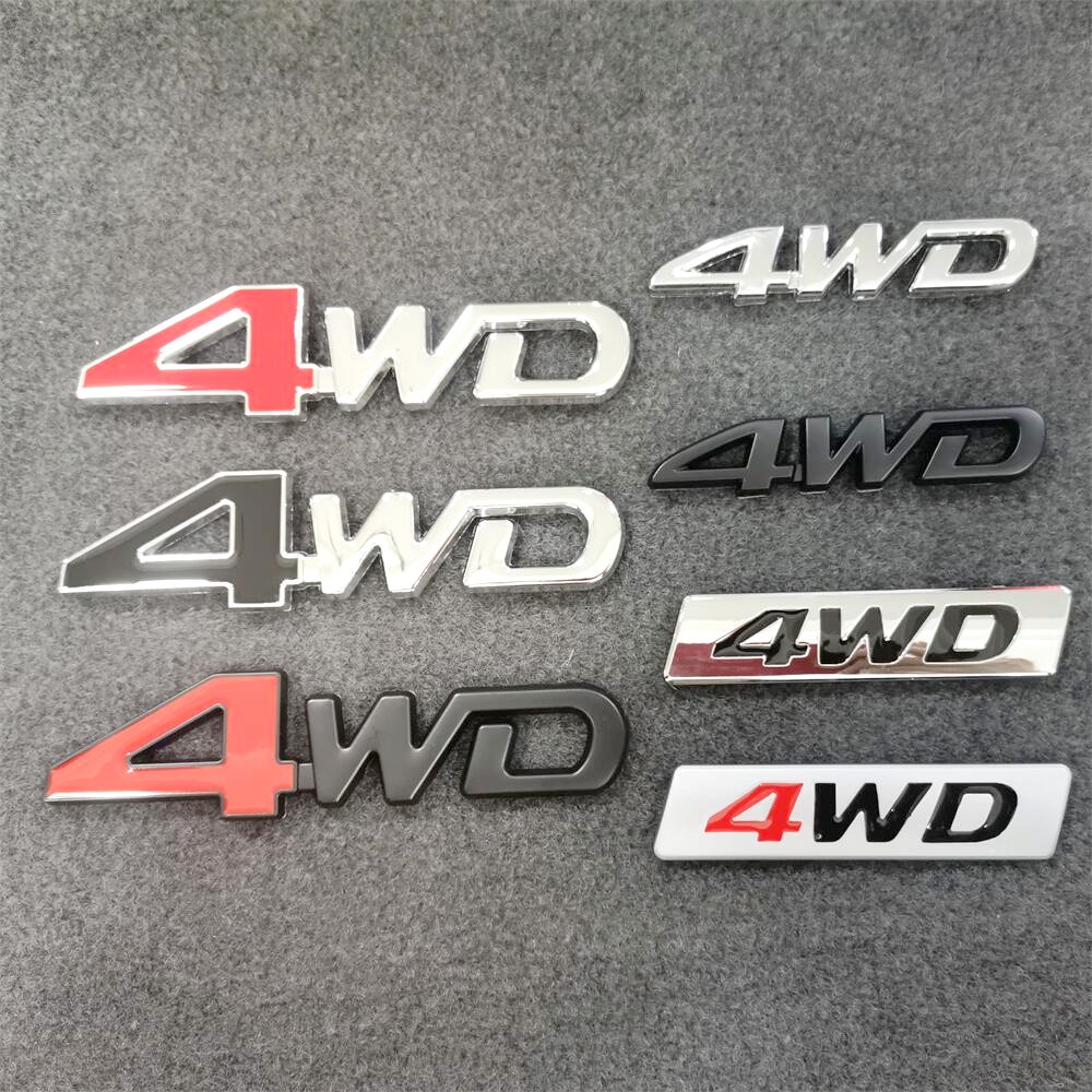 4wd สติกเกอร์โลโก้อลูมิเนียม 3D ดัดแปลง สําหรับติดตกแต่งรถยนต์