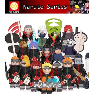 ของเล่นตัวต่อฟิกเกอร์ โมเดลการ์ตูนนารูโตะ Akatsuki Sasuke Itachi Madara Obito WM6105 6106 16 ชิ้น ต่อชุด