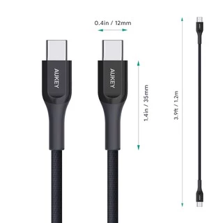 [สำหรับ iPhone 17] AUKEY สายชาร์จเร็ว 60W USB-C to USB-C Elite Kevlar Cable | CB-AKC3/CB-AKC4