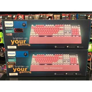 PHILIPS SPK8614 PINK MECHANICAL KEYBOARD คีย์บอร์ดเกมมิ่ง แมคคานิคคอลบลูสวิทช์สีชมพู