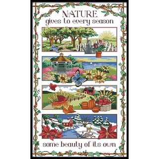 *พร้อมส่ง*ชุดปักครอสติช สวน 4 ฤดู (Nature Cross stitch kit)