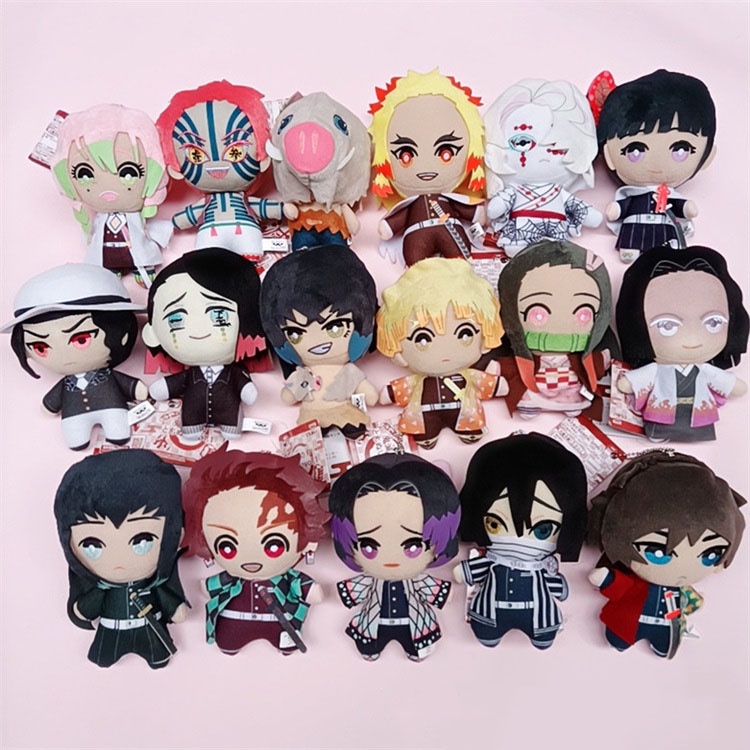 < สูง 15 ซม. > ตุ๊กตาการ์ตูนญี่ปุ่น Demon Slayer Tanjiro Midouzi Inosuke ตุ๊กตาของเล่น จี้