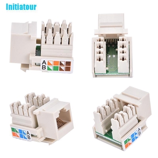 (Initiatour Cat5 Rj45 แจ็คเครือข่ายอีเธอร์เน็ต Rj45 สีขาว