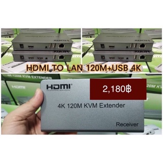 ราคาHDMI Extender 120m + USB 4K (ส่งข้อมูลควบคุมเมาส์ระยะไกล)