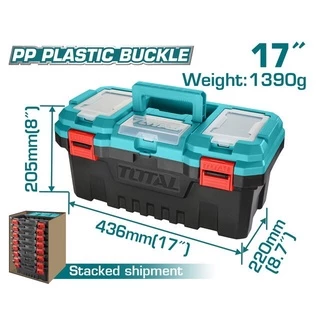 Total กล่องเครื่องมือช่าง ขนาด 14" /17"/20" ( Plastic Tools Box ) รุ่น ตัวล็อคพลาสติก / ตัวล็อคเหล็ก